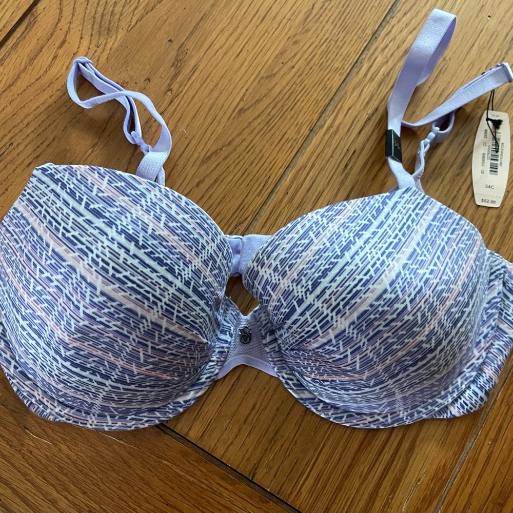 Women's Blue Patterned Bra